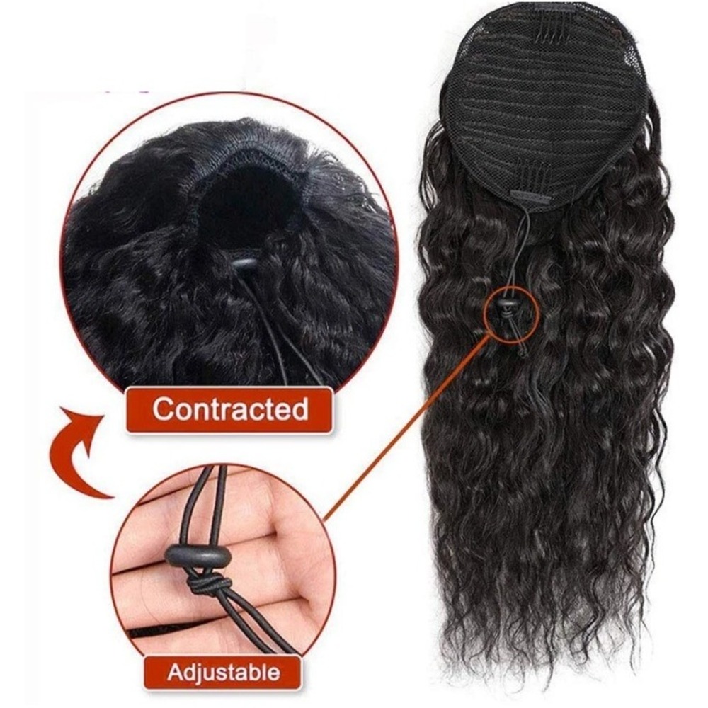 Tinashe Straight Ponytail Human Hair Clip In Bag Curly Ponytail‎ Extension NIB